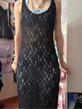 Victoria's Secret Black Lace Maxi Dress